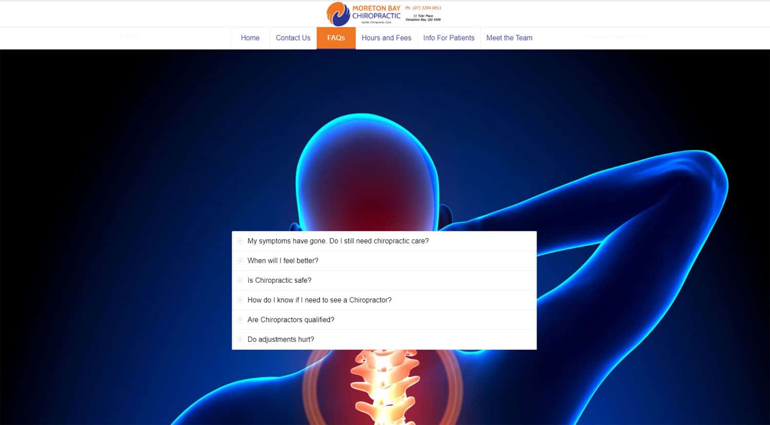 Moreton Bay Chiropractic FAQs Page