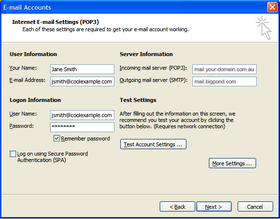 Outlook 2003 User Information