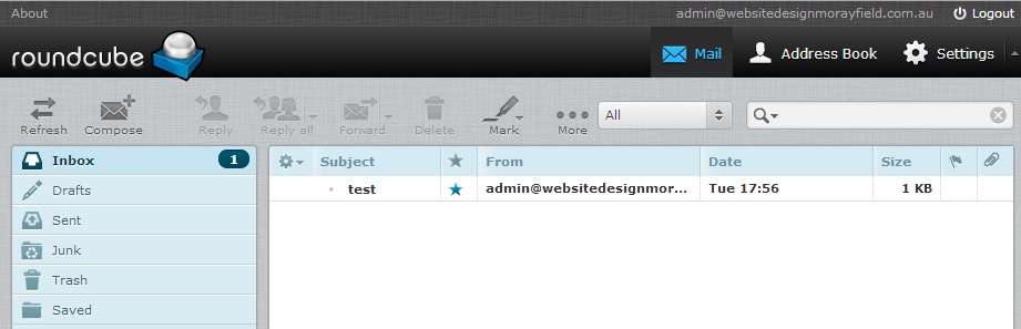 Webmail Roundcube Inbox