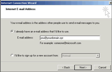 Outlook Express email address